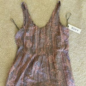 ROXY love bug print pink/gray romper XL